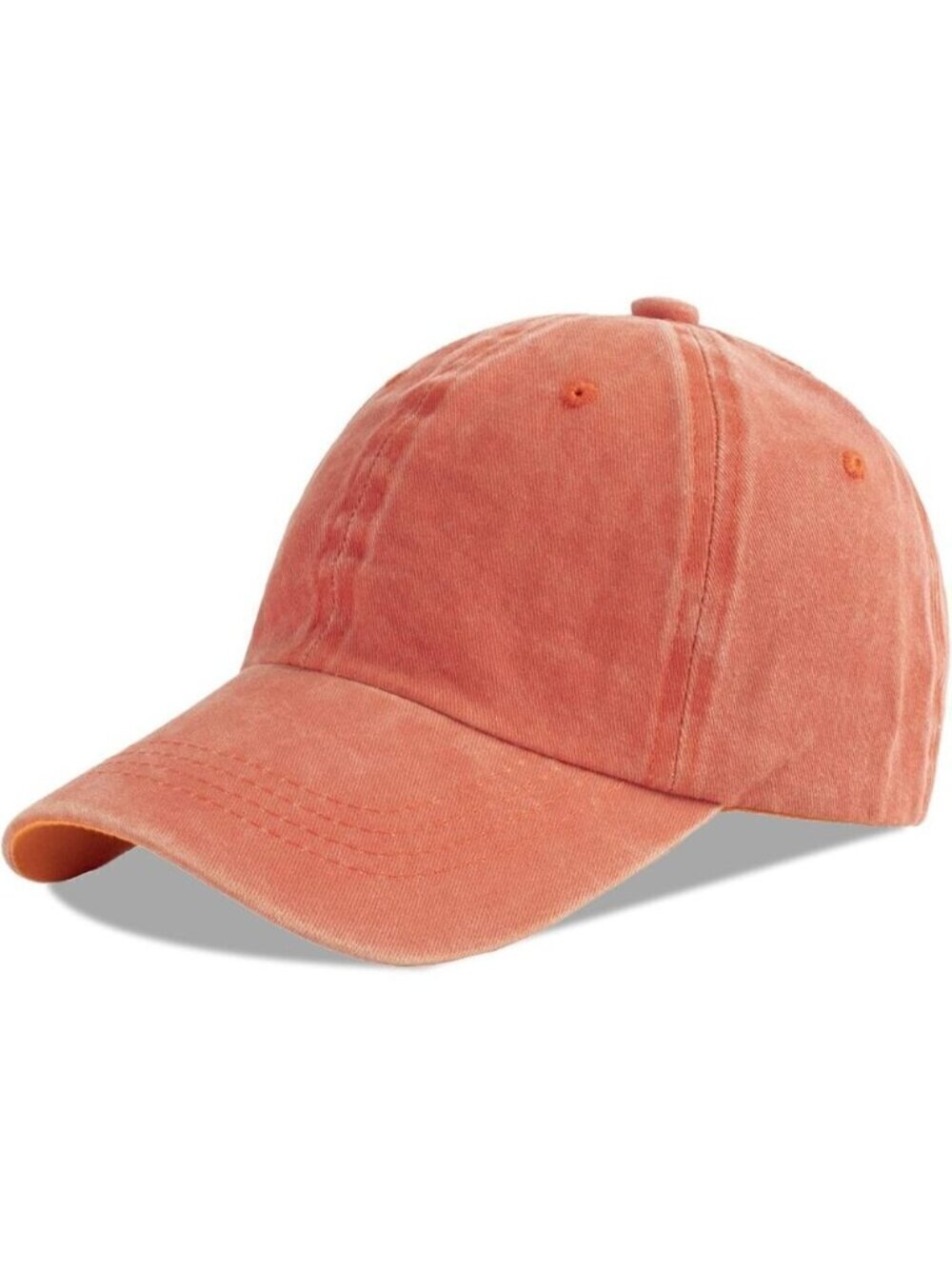 Unisex Washed-orange Baseball Cap Cotton Fits Washed Denim Adjustable Hat